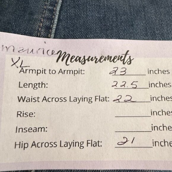 Maurices Classic Distressed Button Front Jean Jacket Size XL Trucker Cowgirl - Picture 9 of 10